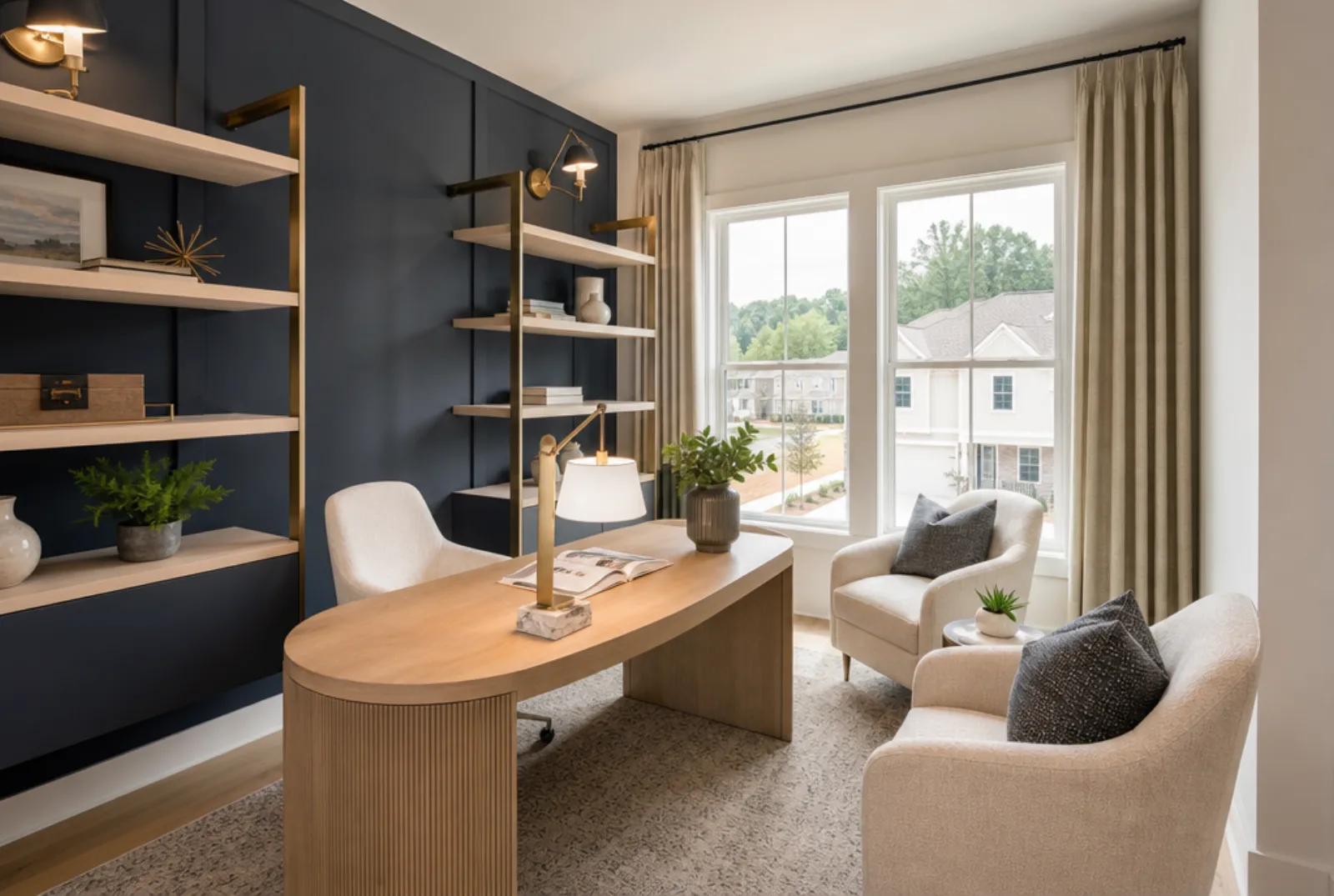 Finish and materials board matched to a model home staging plan