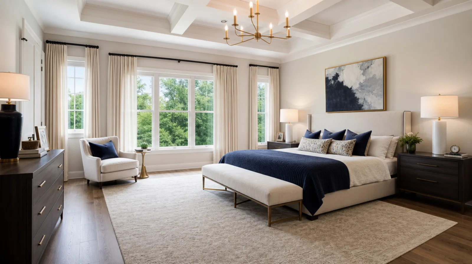 Primary bedroom staged in a Metro Atlanta listing