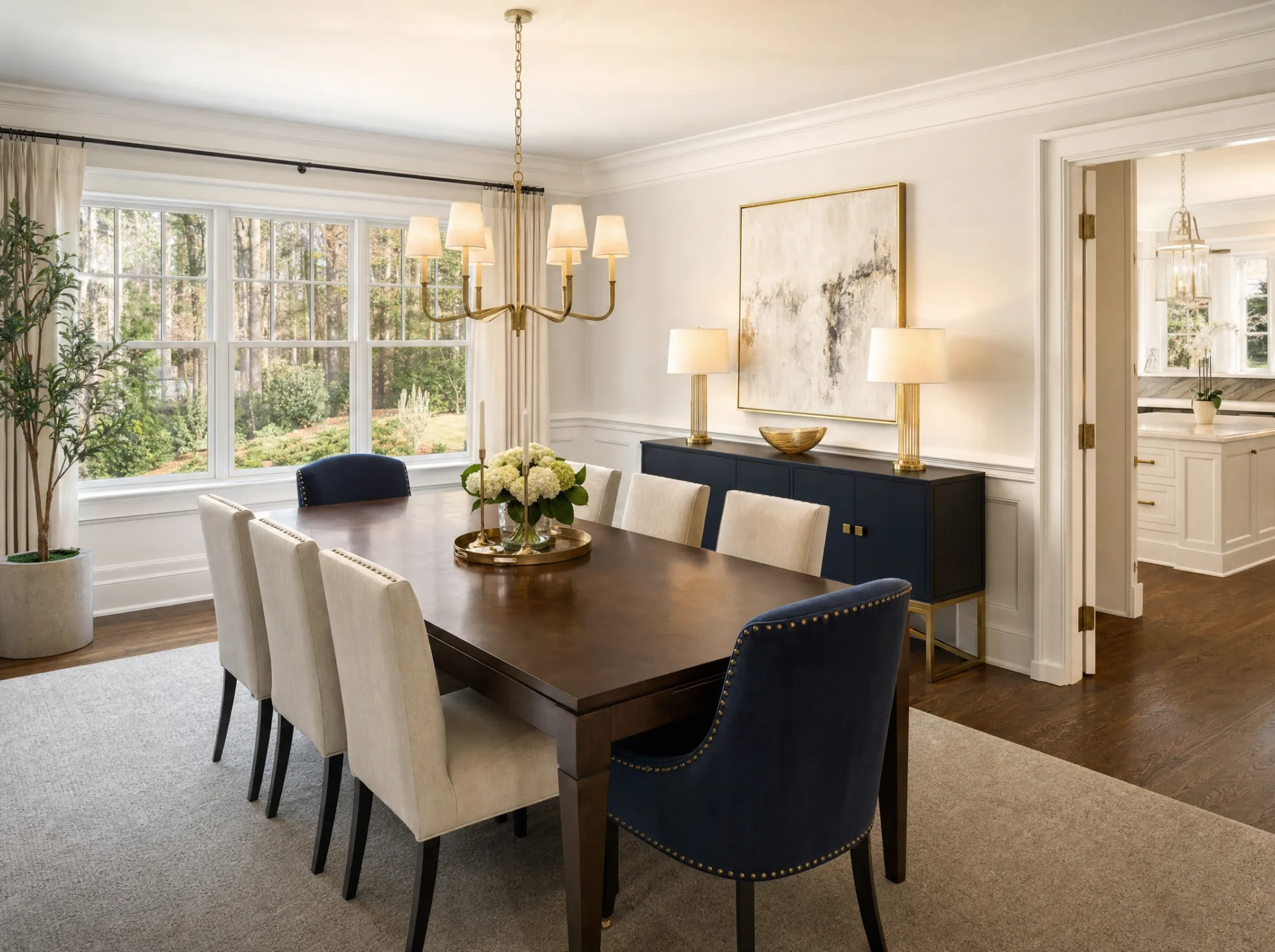 Formal dining room staged in a Metro Atlanta listing