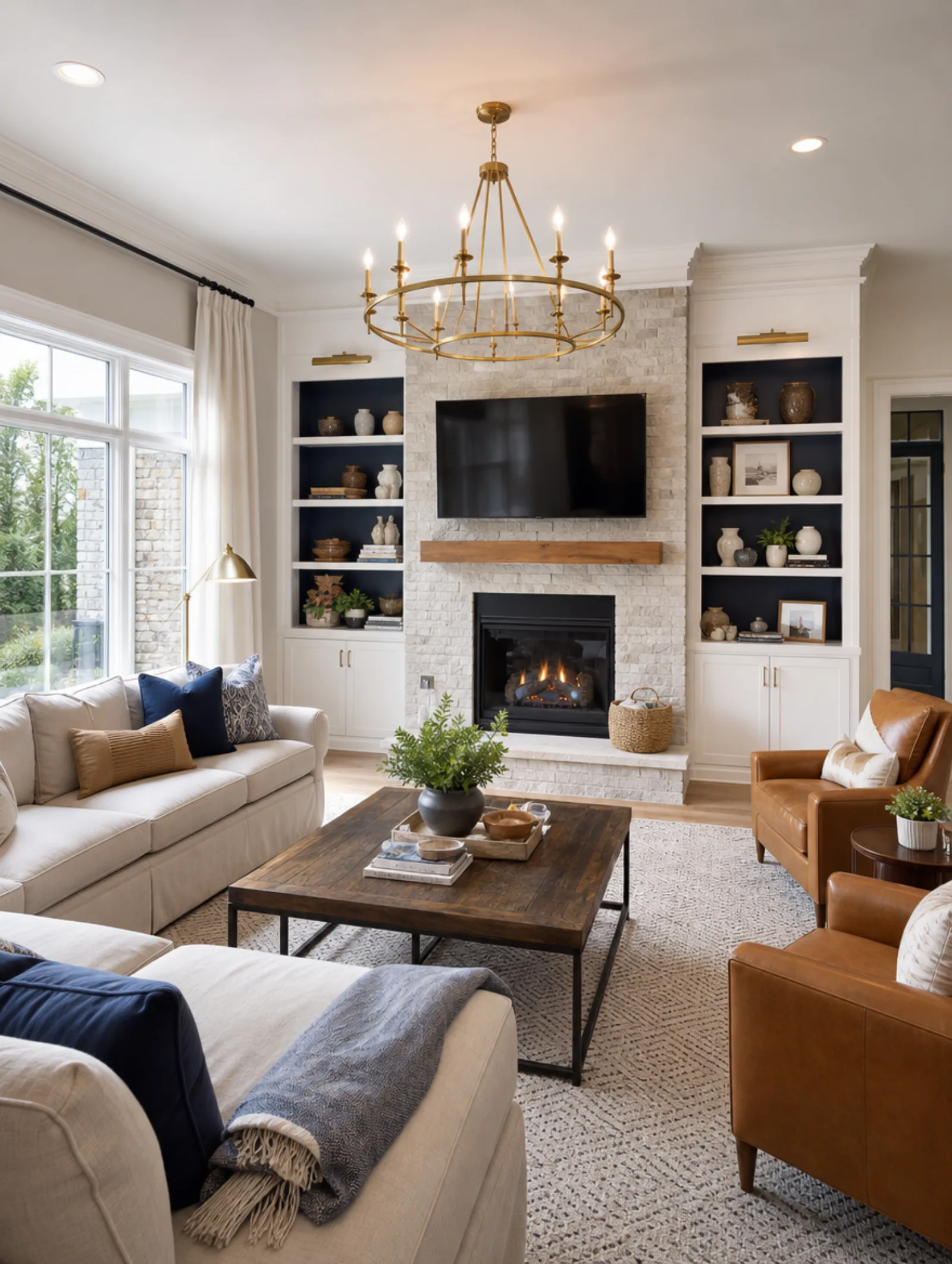 Family room staged in a Metro Atlanta listing