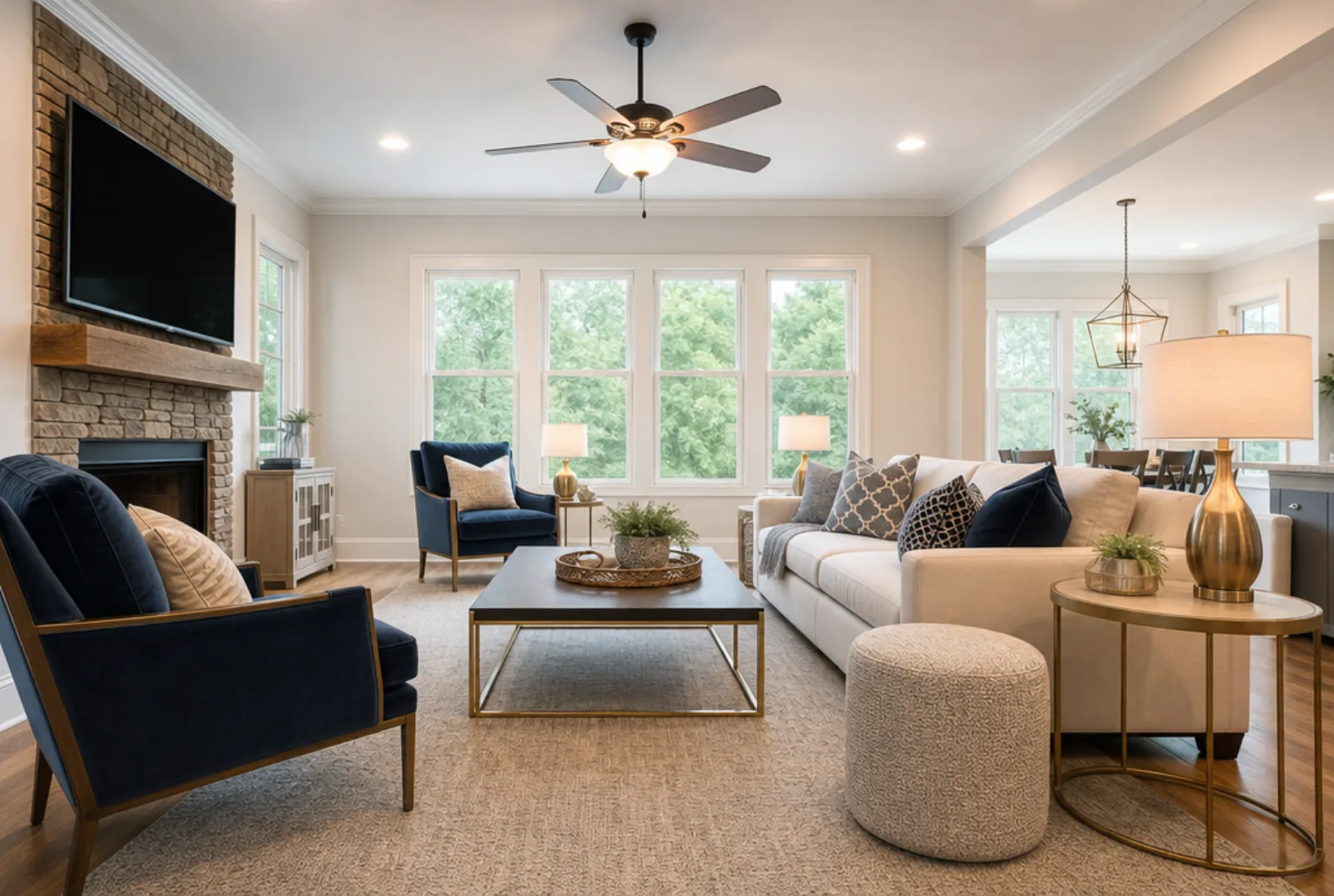 Calm, professionally staged Metro Atlanta interior inviting buyers to book a consultation
