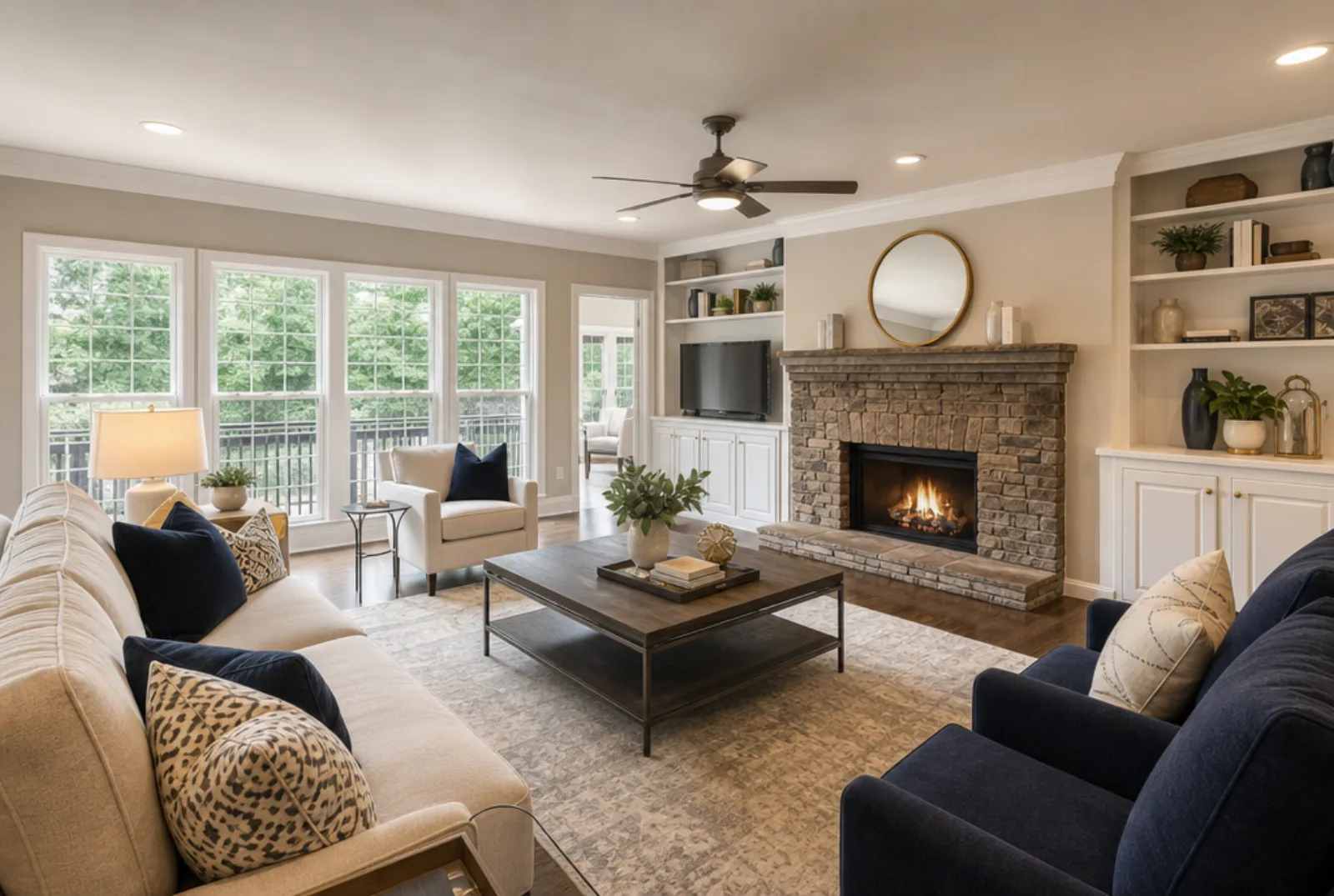 Marietta neighborhood of brick ranches staged for sale