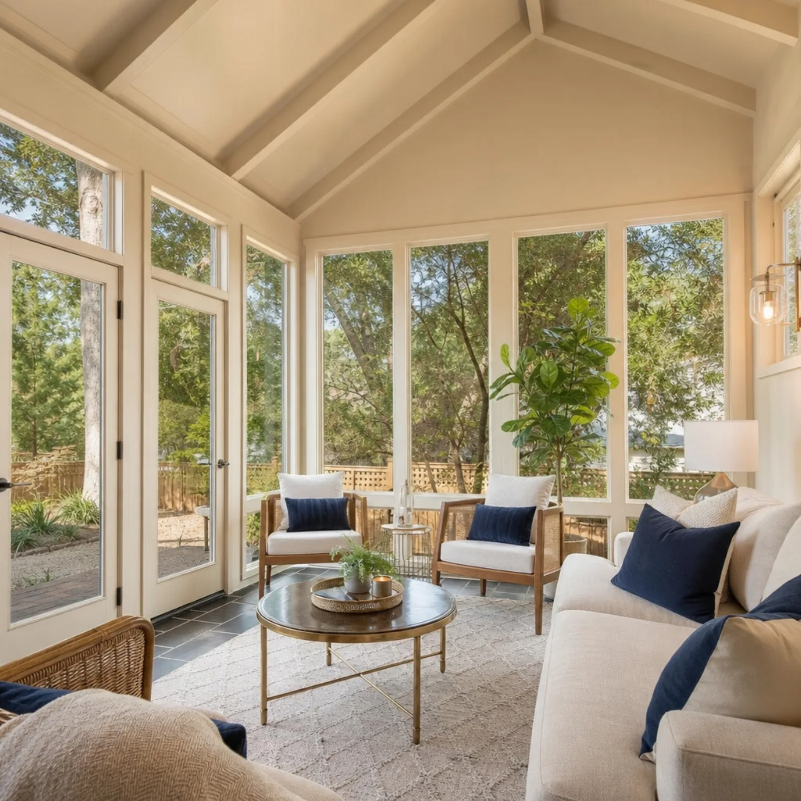 Lived-in Metro Atlanta living room presented for a listing with the seller still in the home