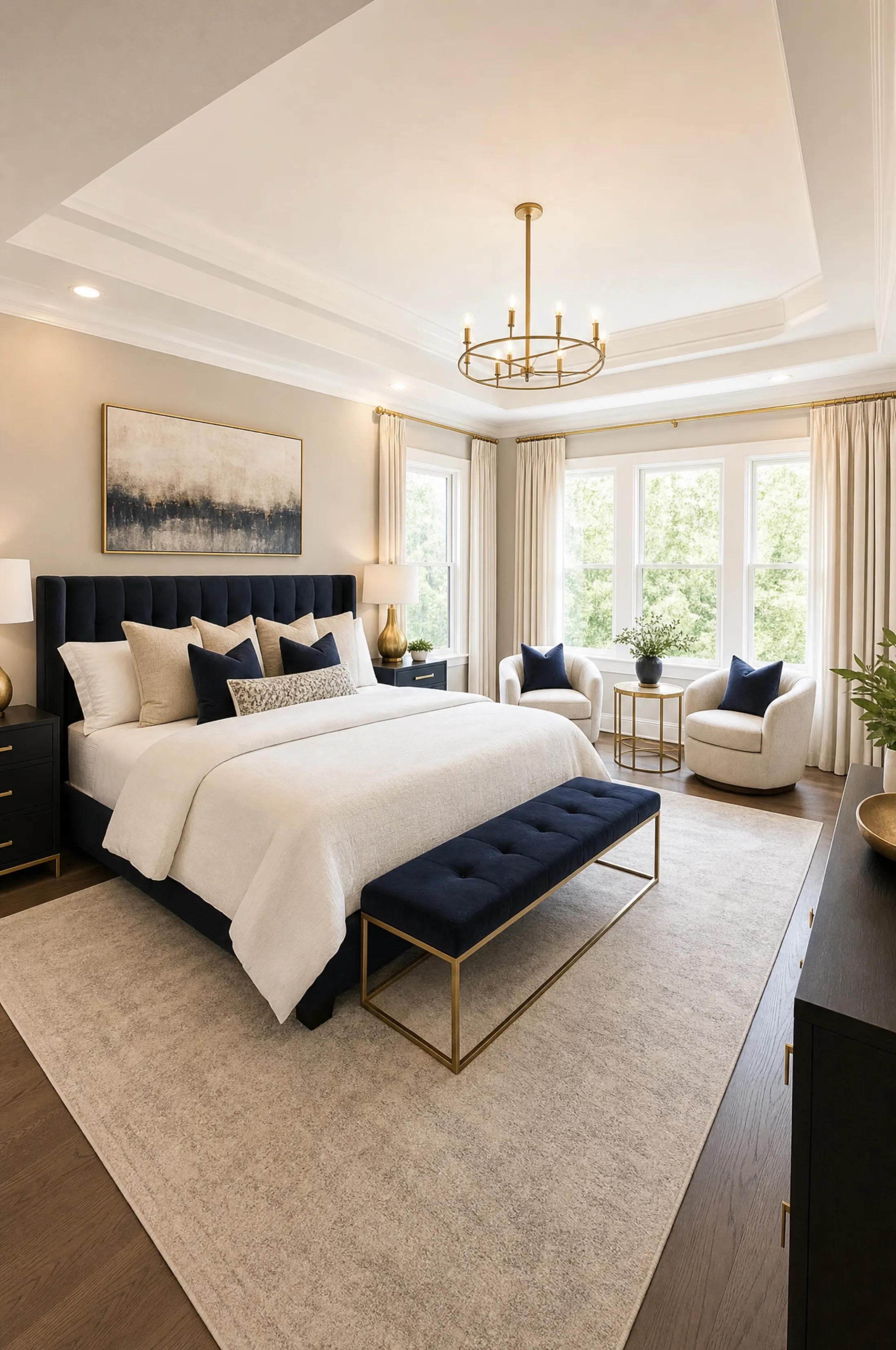 Tree-lined Marietta street in a Cobb County selling market
