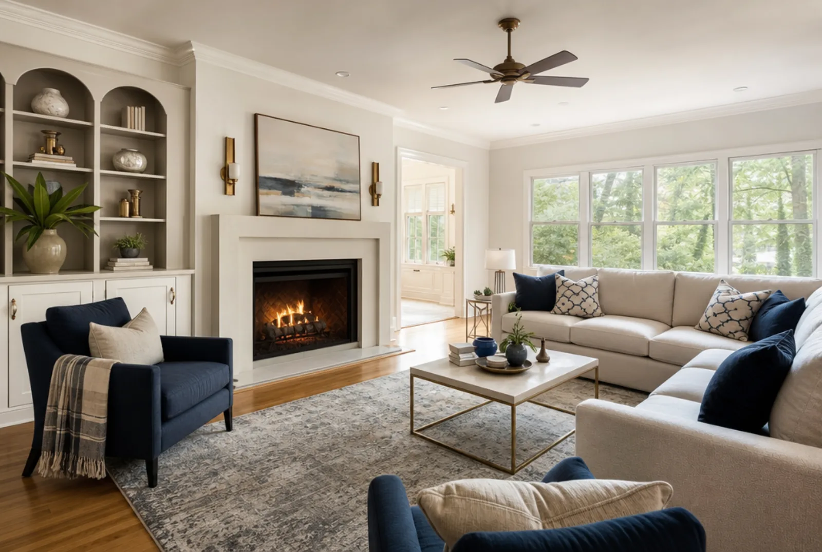 Vacant Roswell home staged to define each room