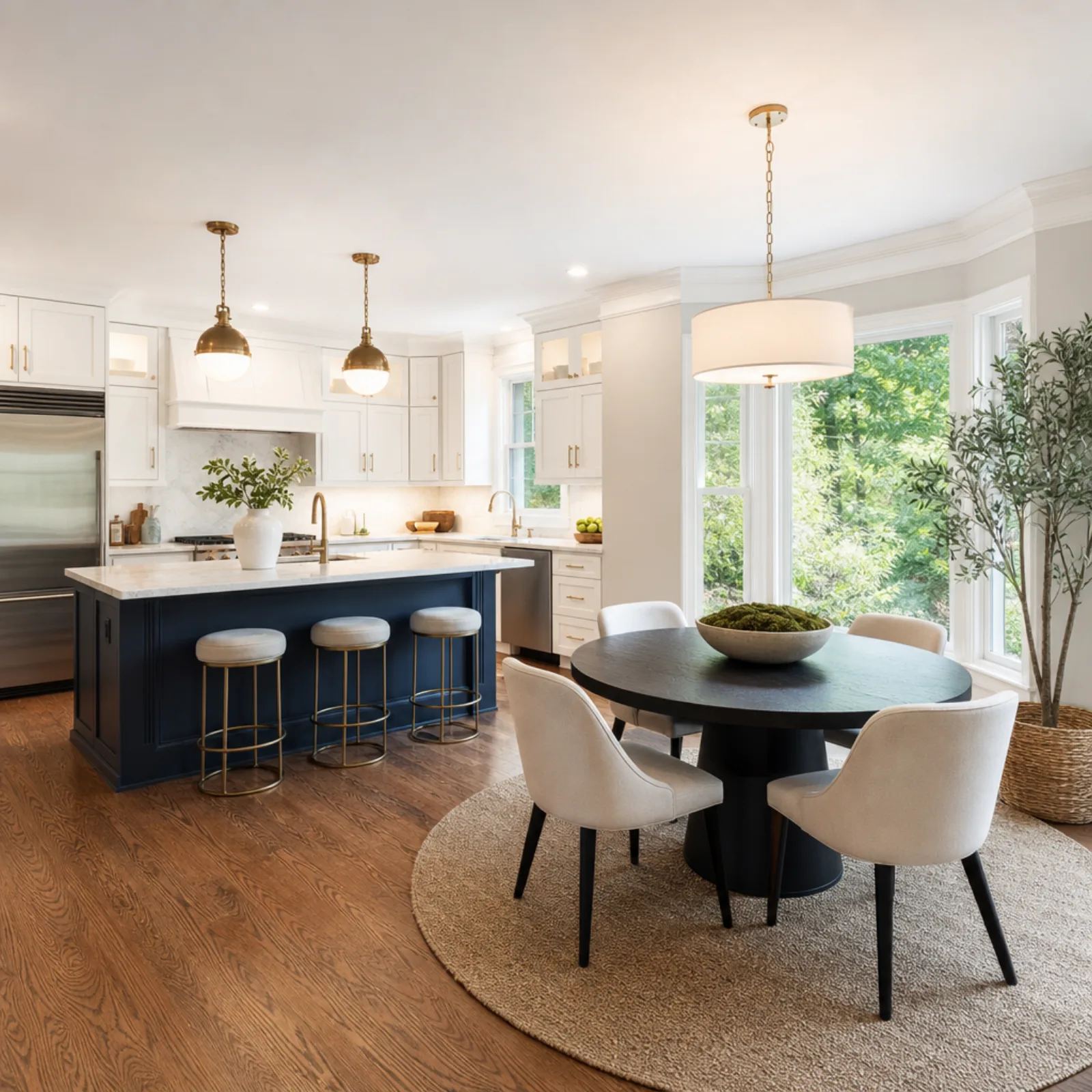 Decluttered and styled kitchen prepared for MLS listing photography