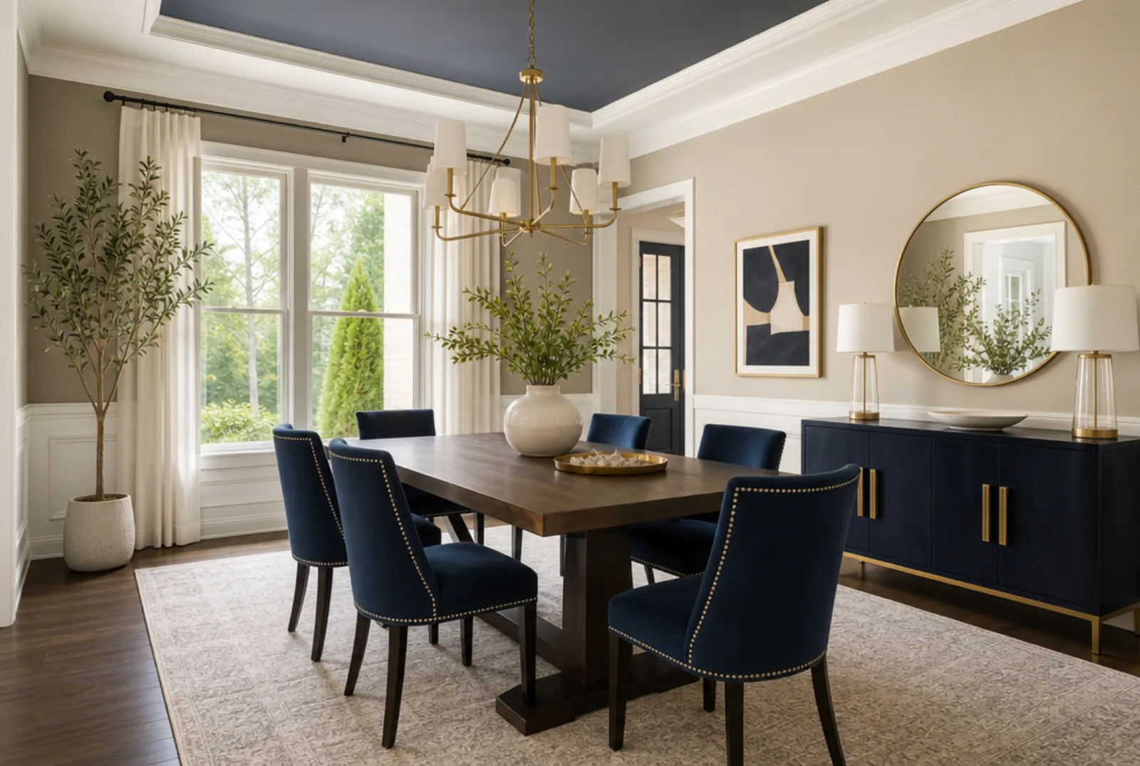 Occupied home styled for a listing with the seller's furniture edited and supplemented