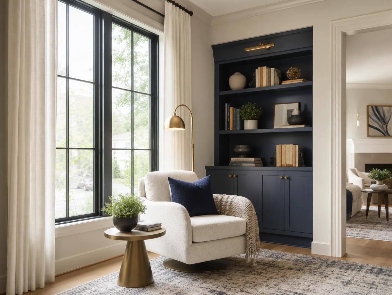 Professionally staged Alpharetta GA living room ready for listing photos