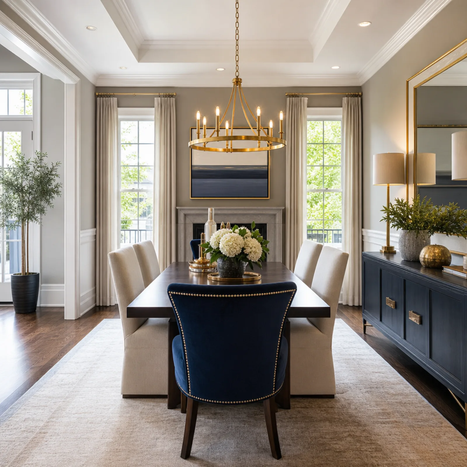 Professionally staged Alpharetta GA living room ready for listing photos
