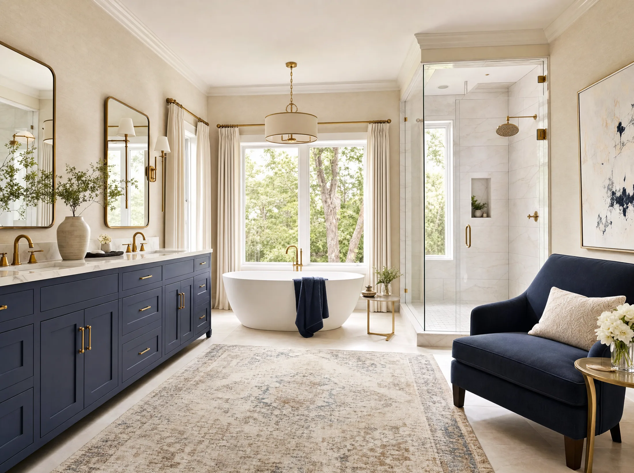 Staged bedroom in a vacant Atlanta listing furnished for buyer appeal