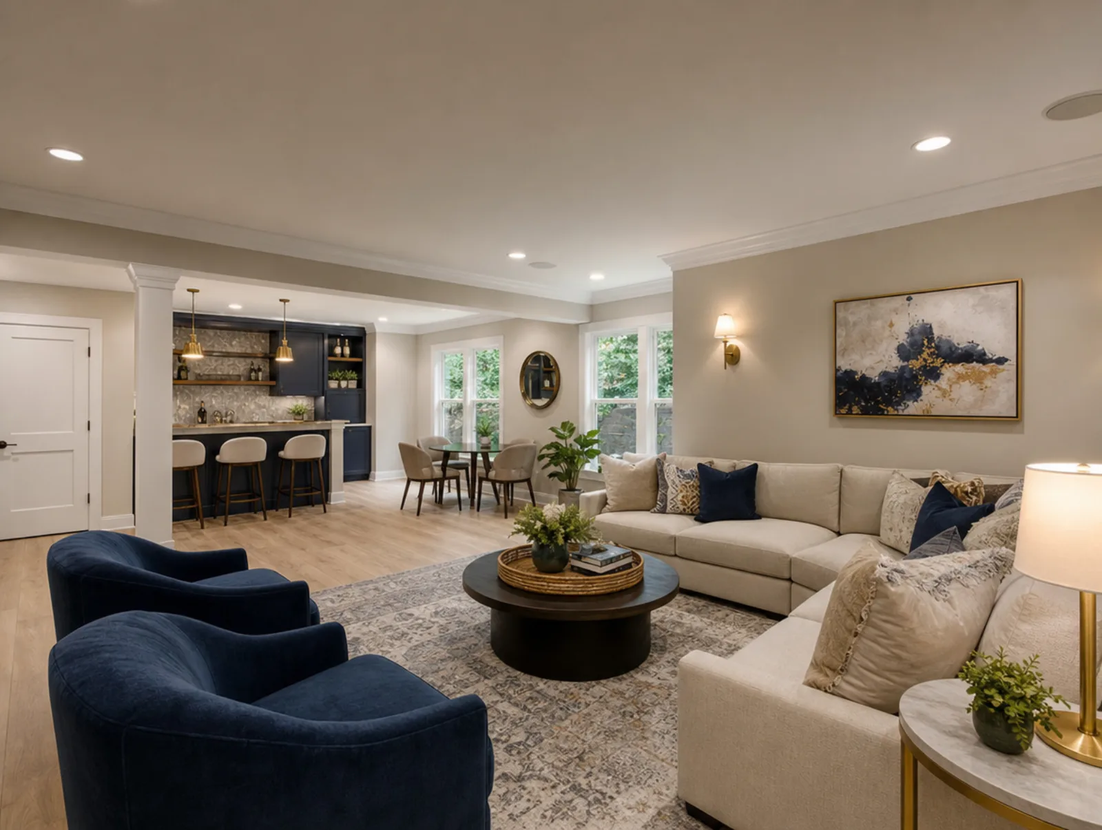 Staged interior of an Alpharetta home styled for buyers