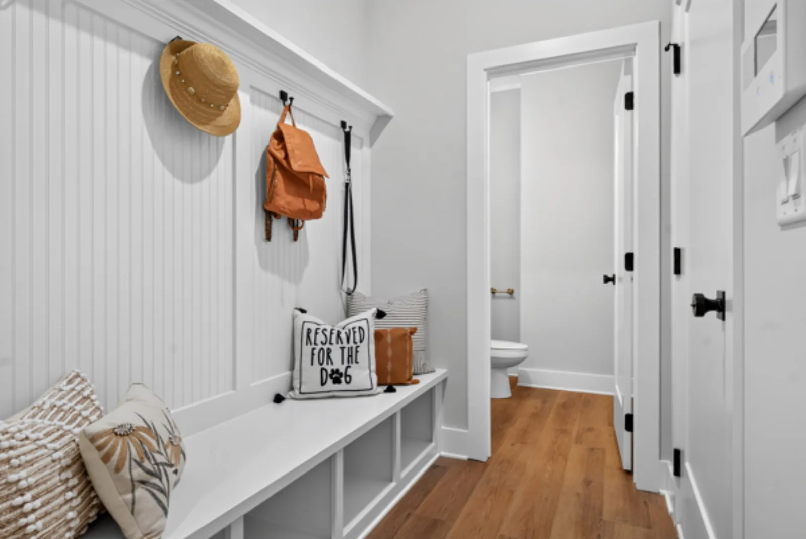 Staged mudroom in Sandy Springs