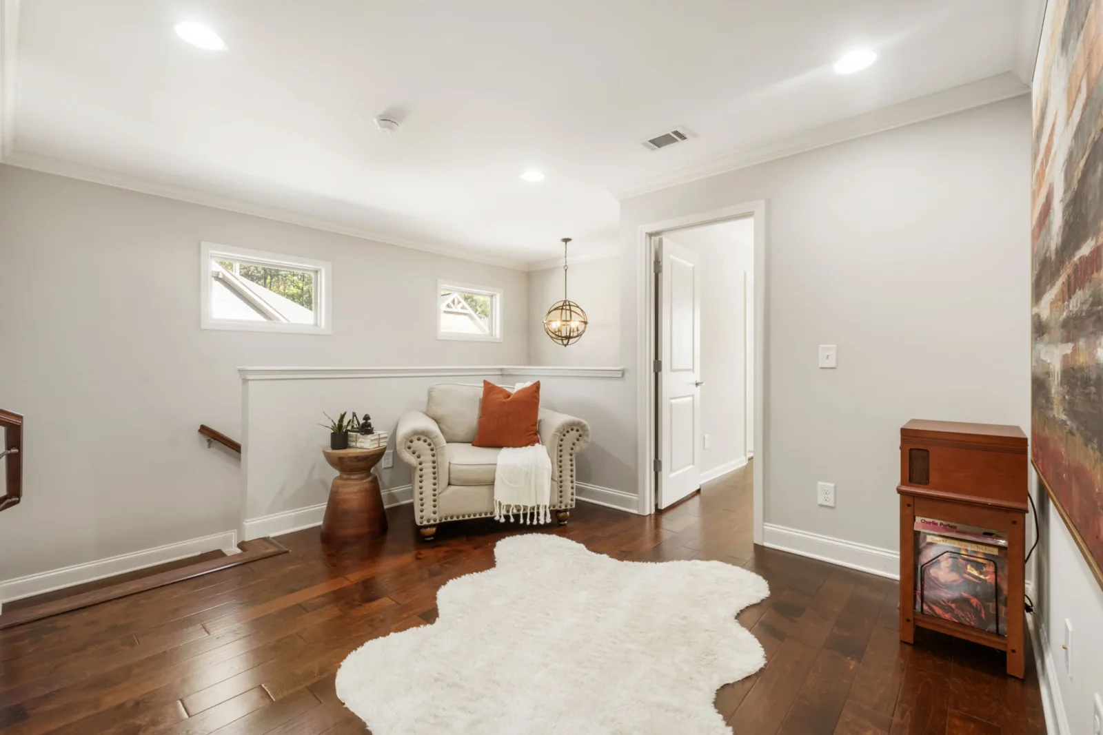 Staged loft landing sitting nook