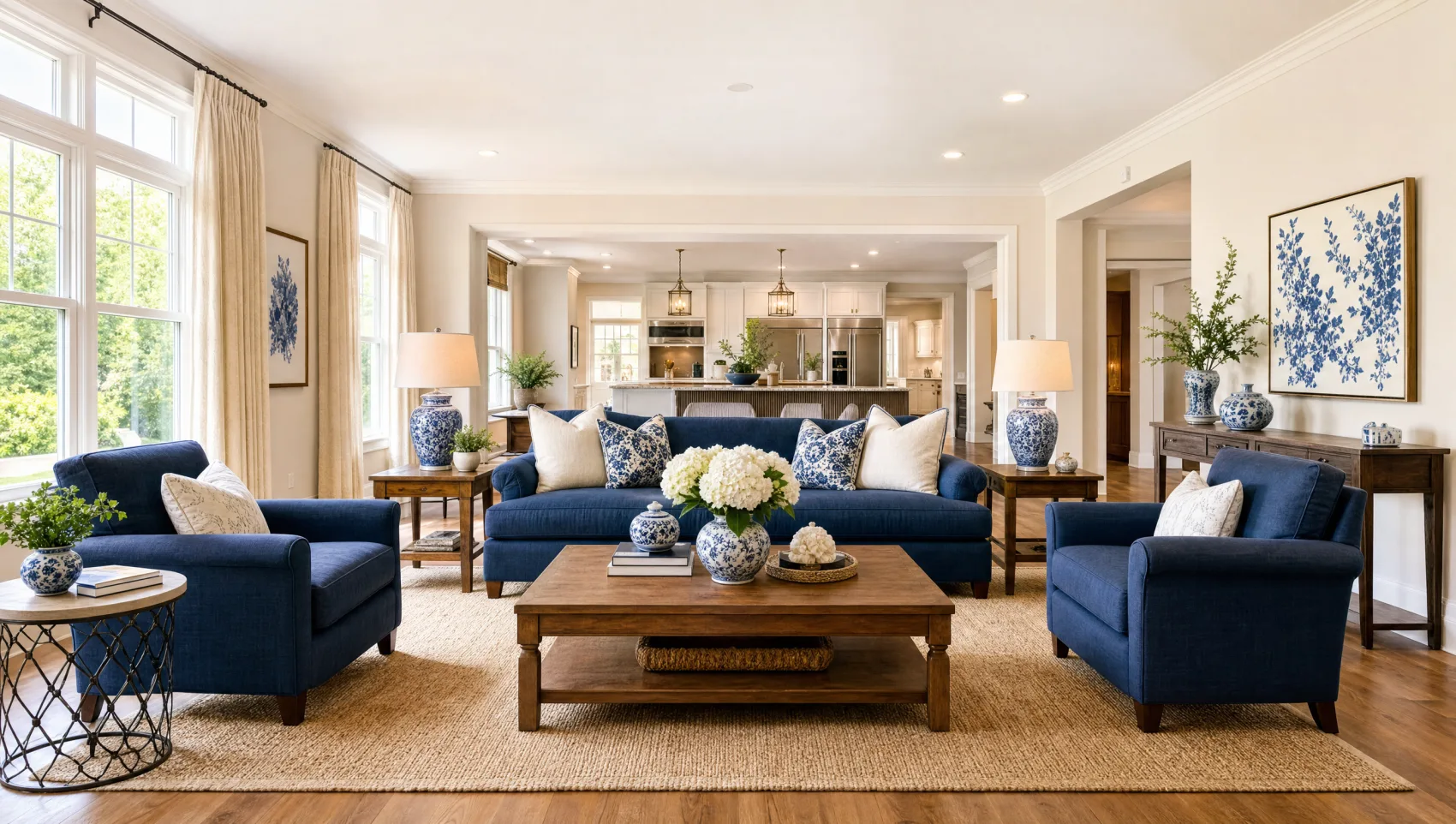 Professionally staged Alpharetta GA living room ready for listing photos