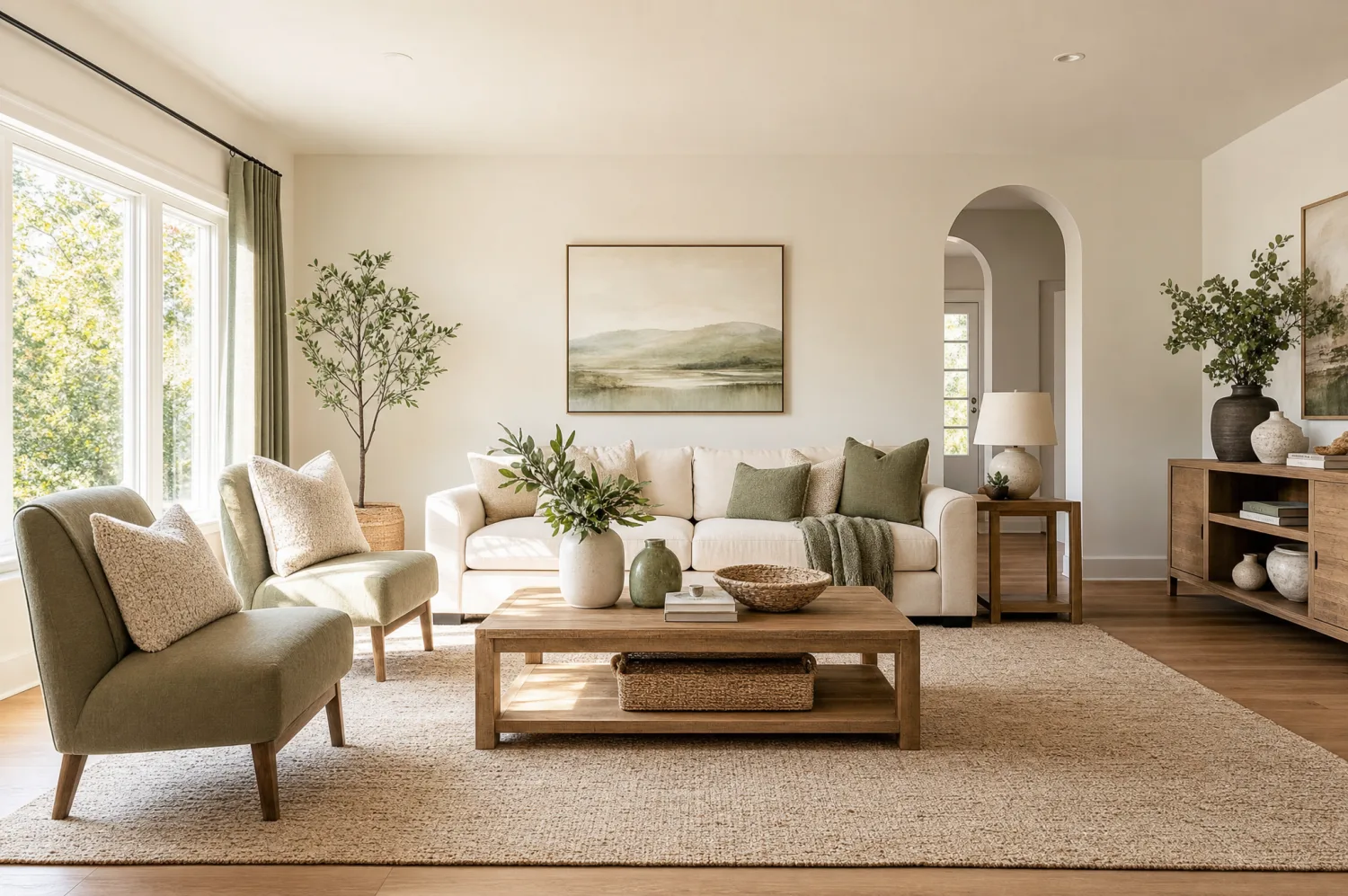 Bedroom decluttered and arranged for listing photos during an occupied consultation