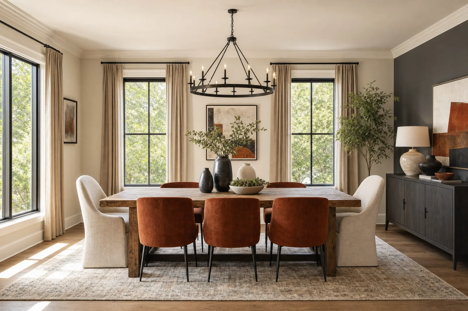 Staged Metro Atlanta dining room by Totem Home Staging