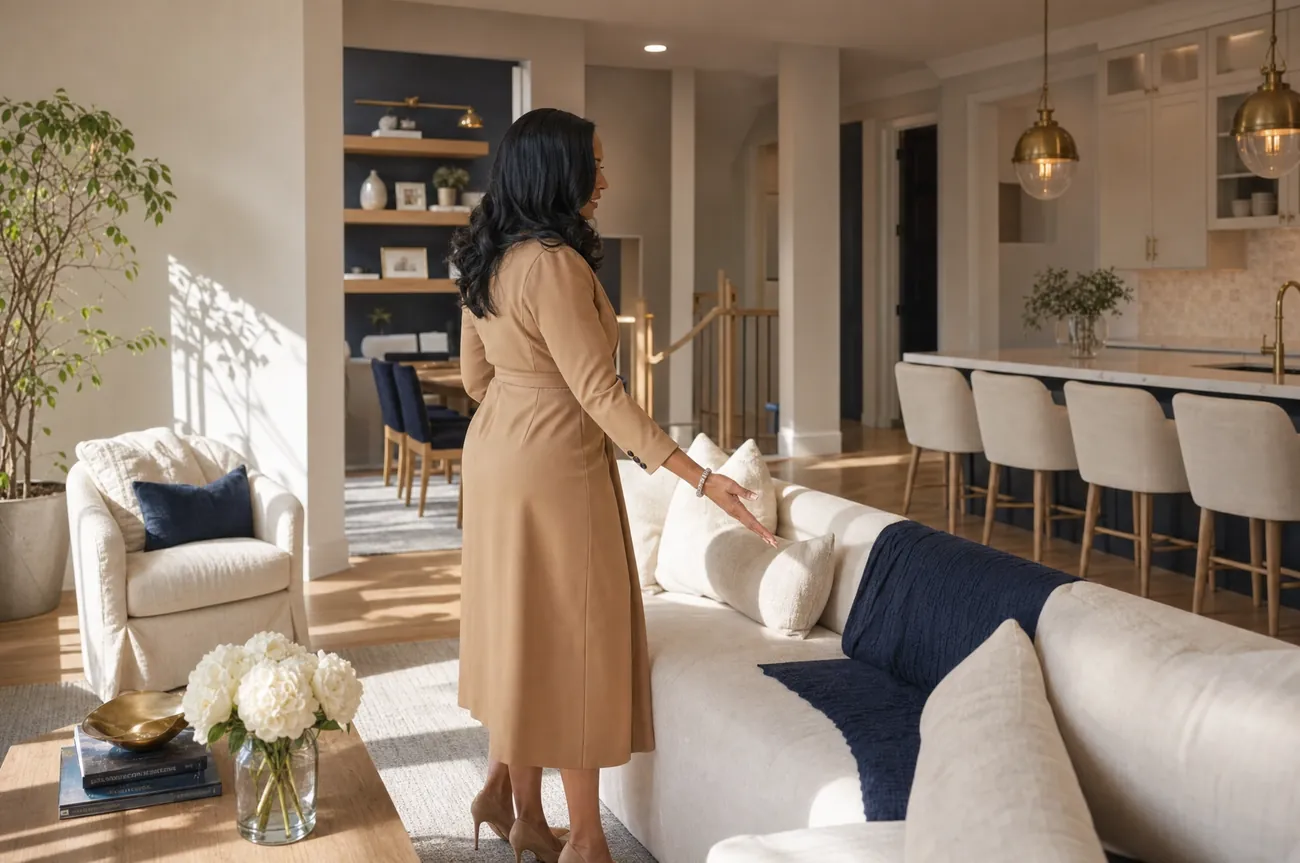 AJ Thompson arriving at a staged Metro Atlanta listing